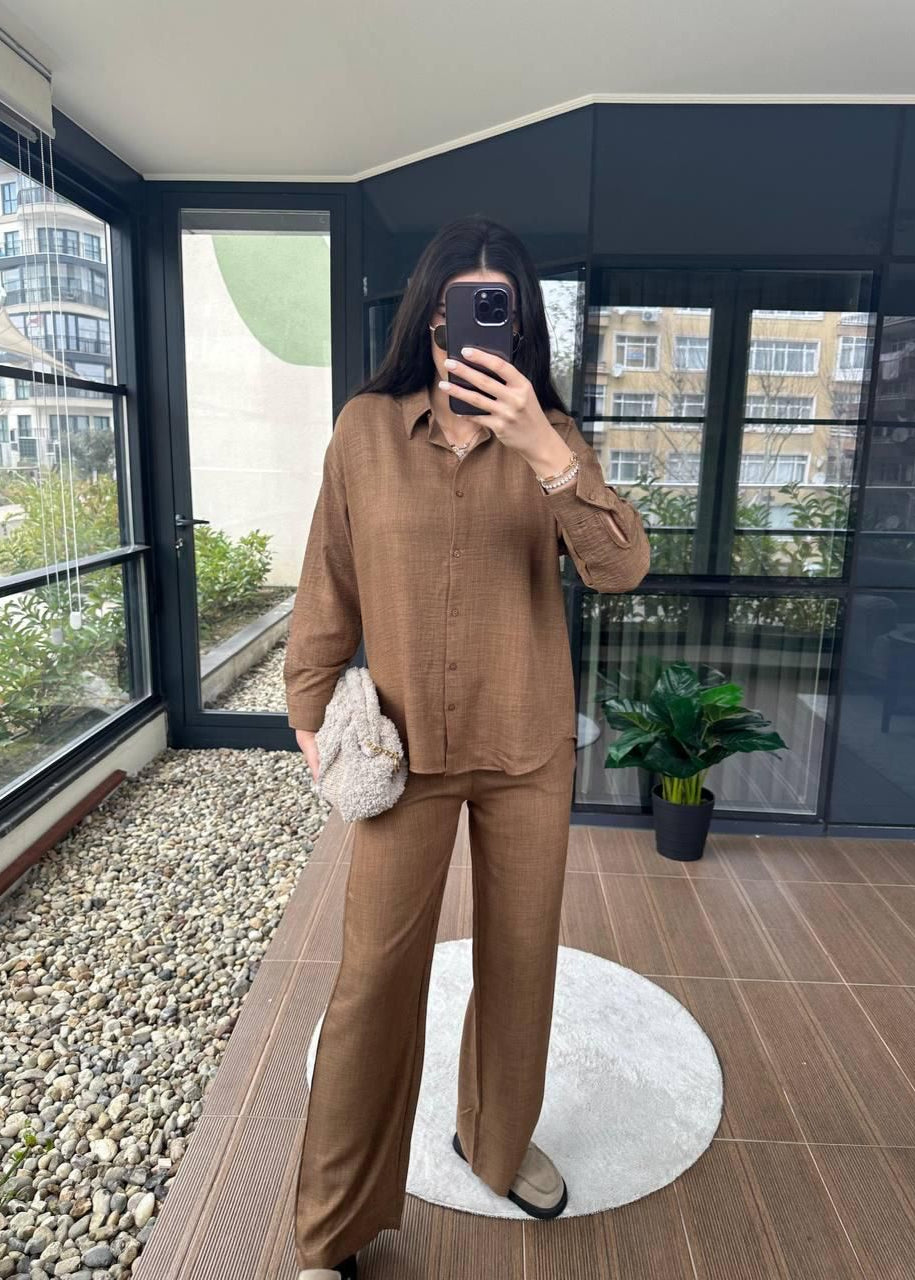 Basic Cotton Brown Coord Set