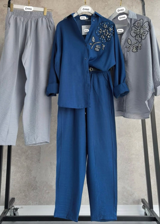 Grey Pearl Flower Set