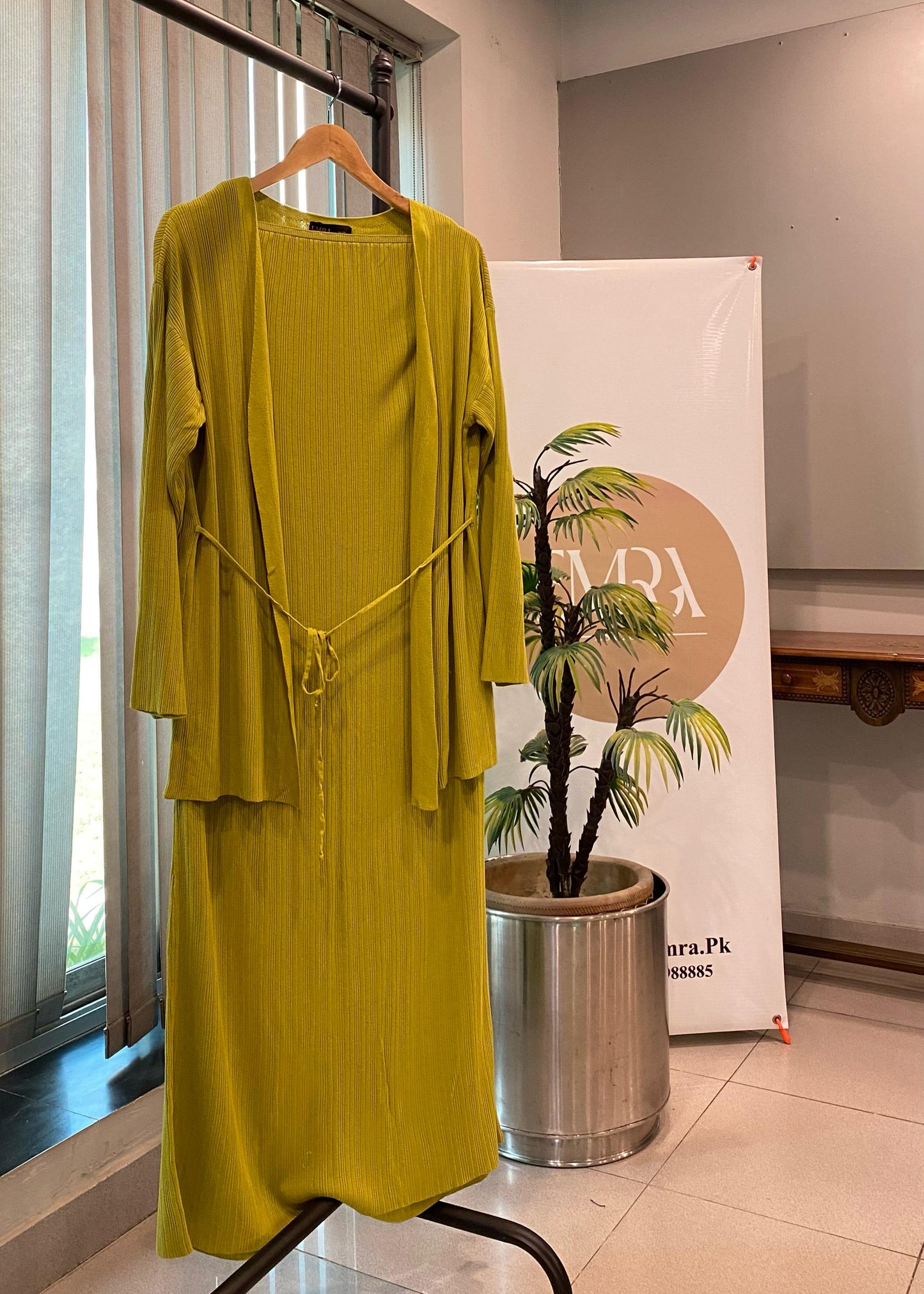 Lime Dress With Coat