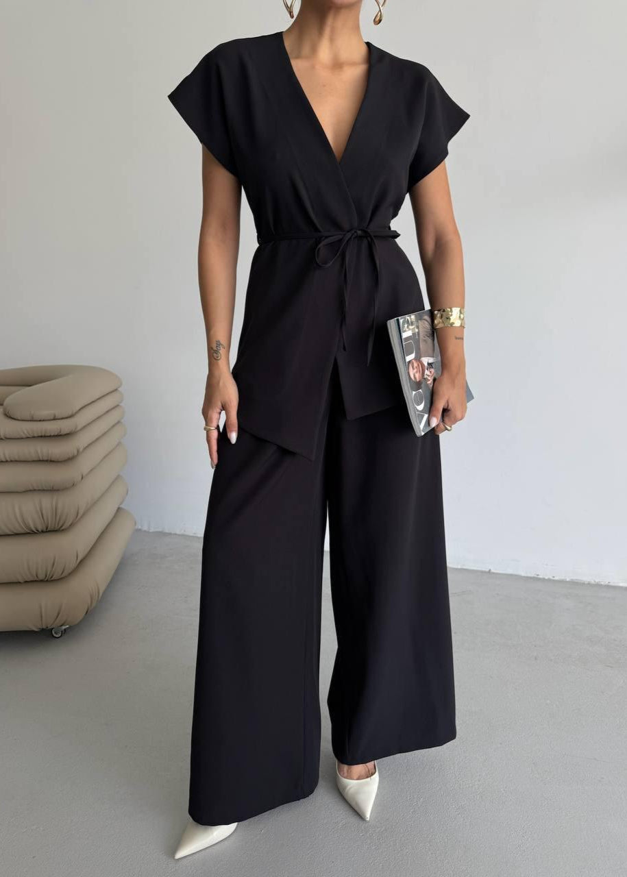 Black Tie Detail Co Ord Set