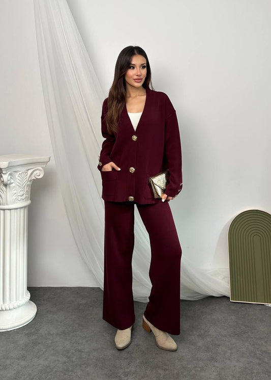 Knit Aura Set Maroon