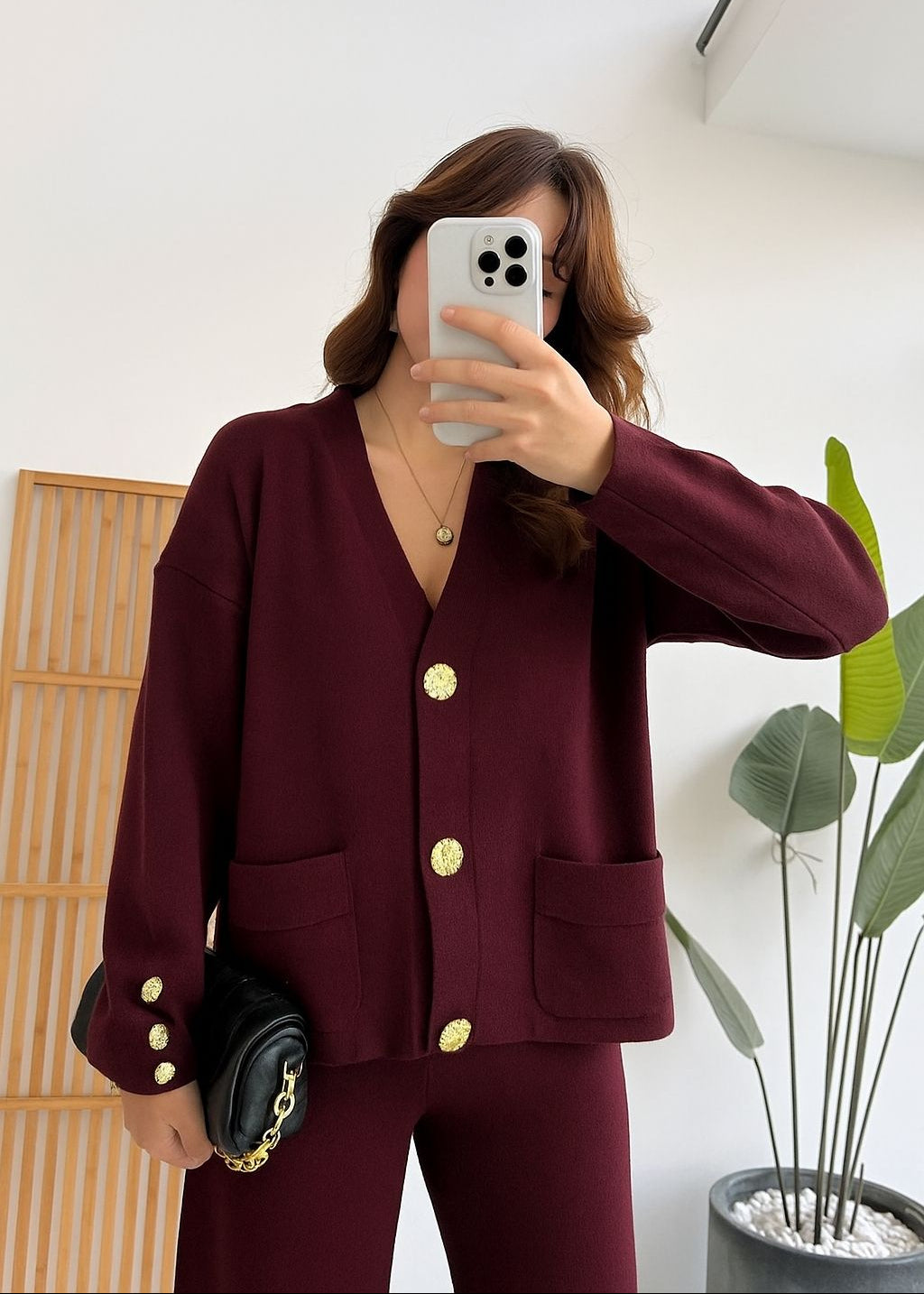 Knit Aura Set Maroon