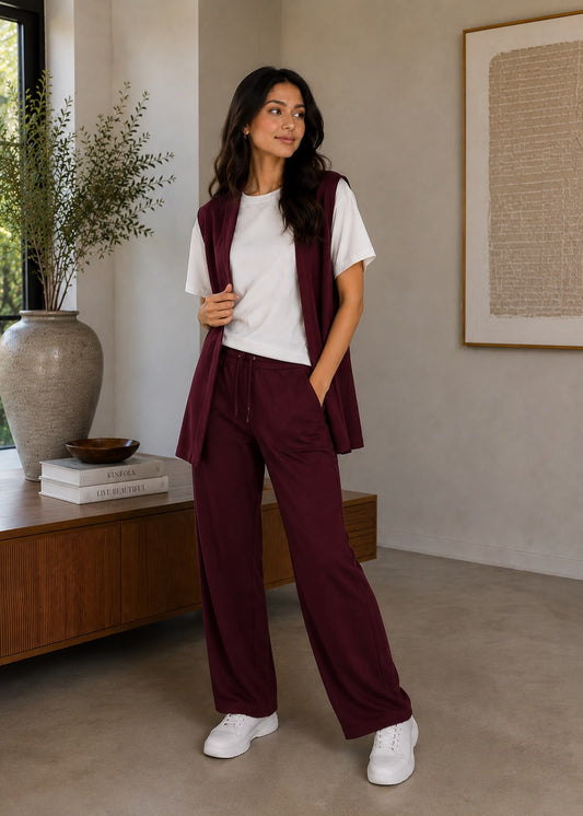 Maroon Ease Co-Ord Set