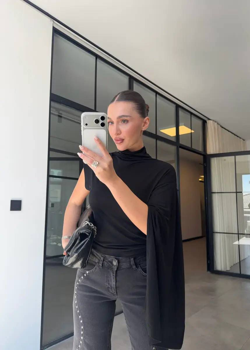 Midnight Mockneck Top