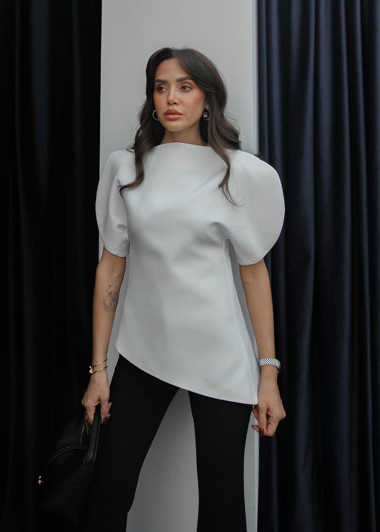 White Flutter Top