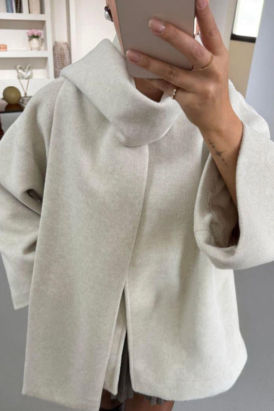Urban Wool Cream Jacket With Scarf
