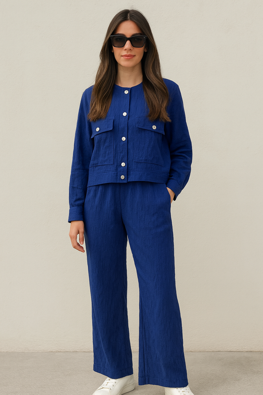 Textured Blue Co Ord Set