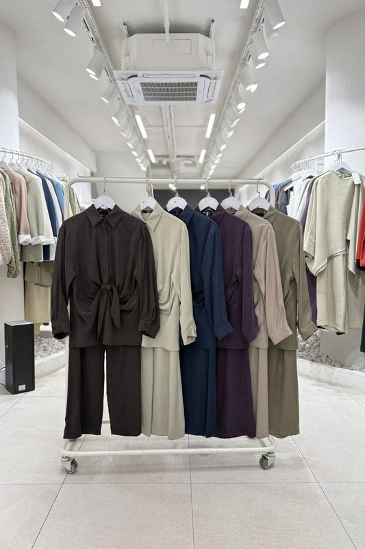 Brown Tie Co-Ord Set