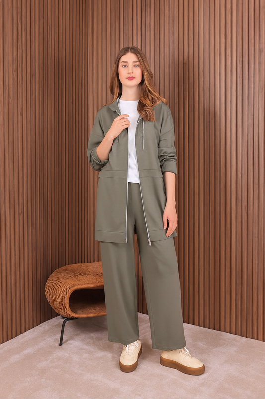 Seige Green Zip Detail Set