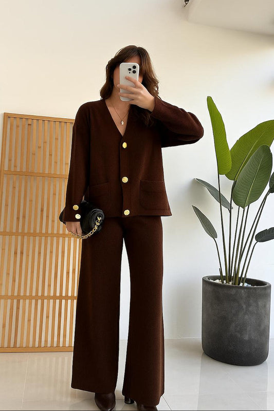 Knit Aura Set Brown
