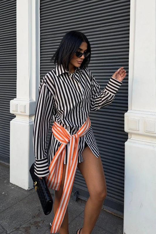 Orange Striped Shirt