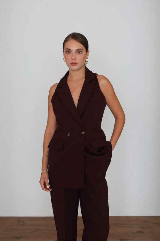 Burgundy Halter Set