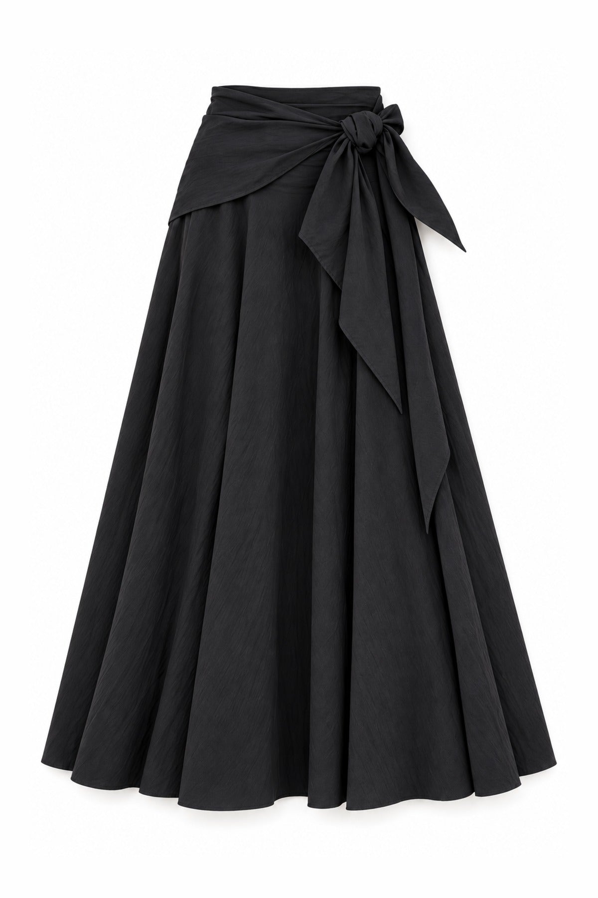 Sash Skirt in Black, flat lay