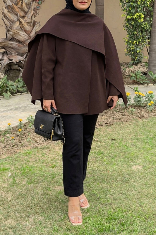 Soft Drape Cape Brown