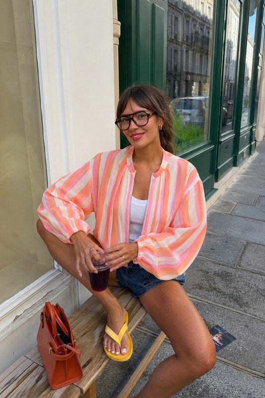 Striped Zip-Up Jacket