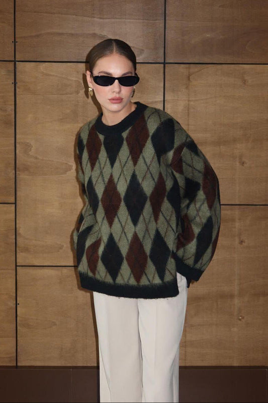 Argyle Green Sweater