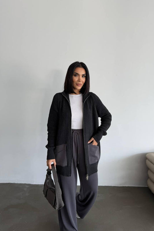 Grey Patched Pocket Detail Set