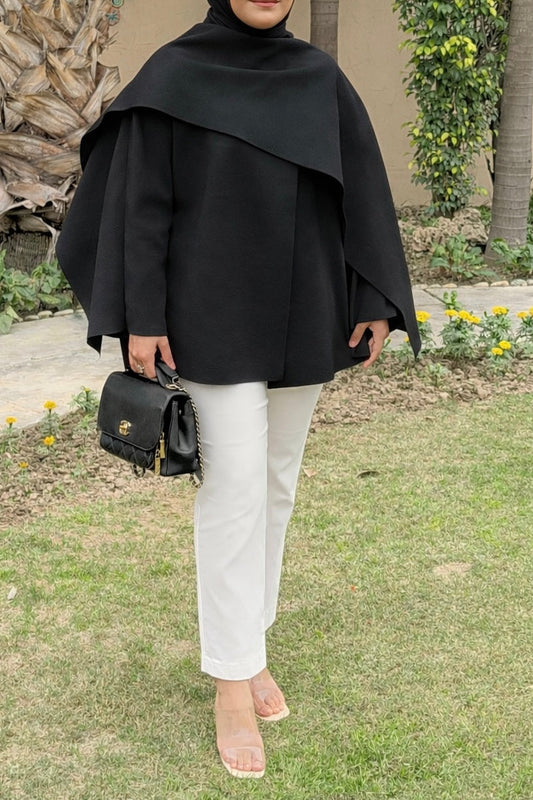 Soft Drape Cape Black