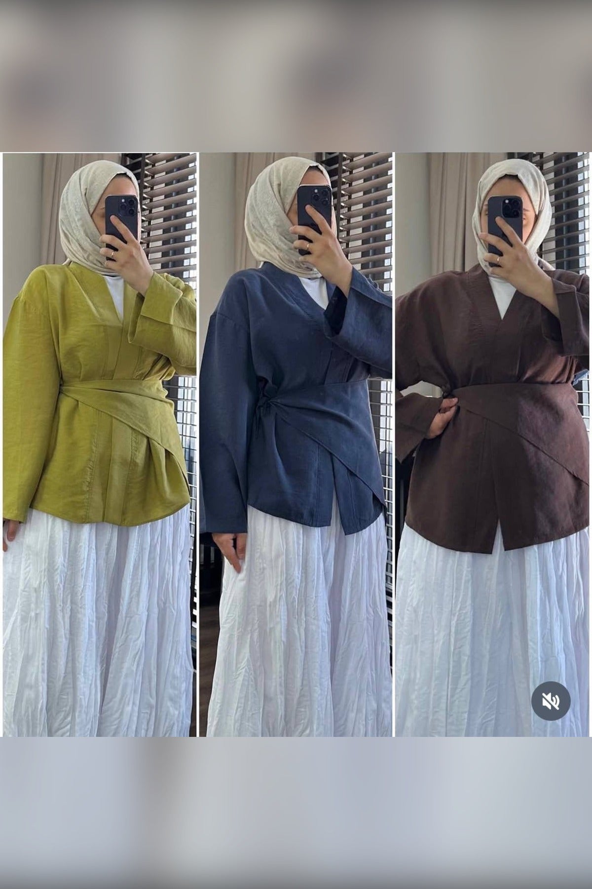Two Piece Wrap Kimono — Lime